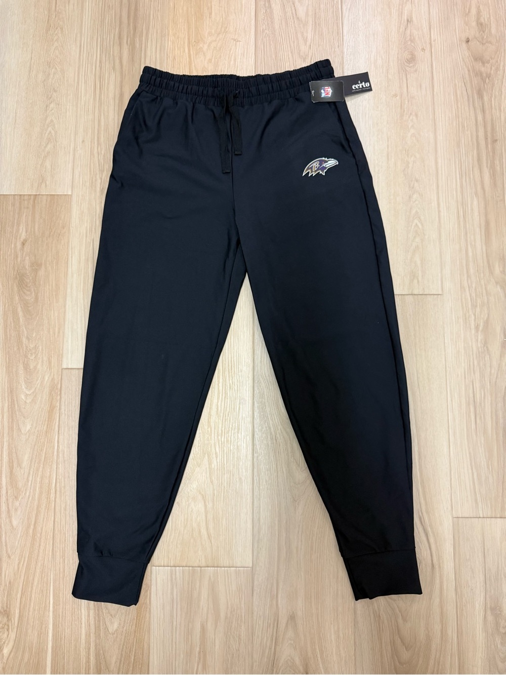 Certo Baltimore Ravens Black Jogger Pants NFL Logo NWT